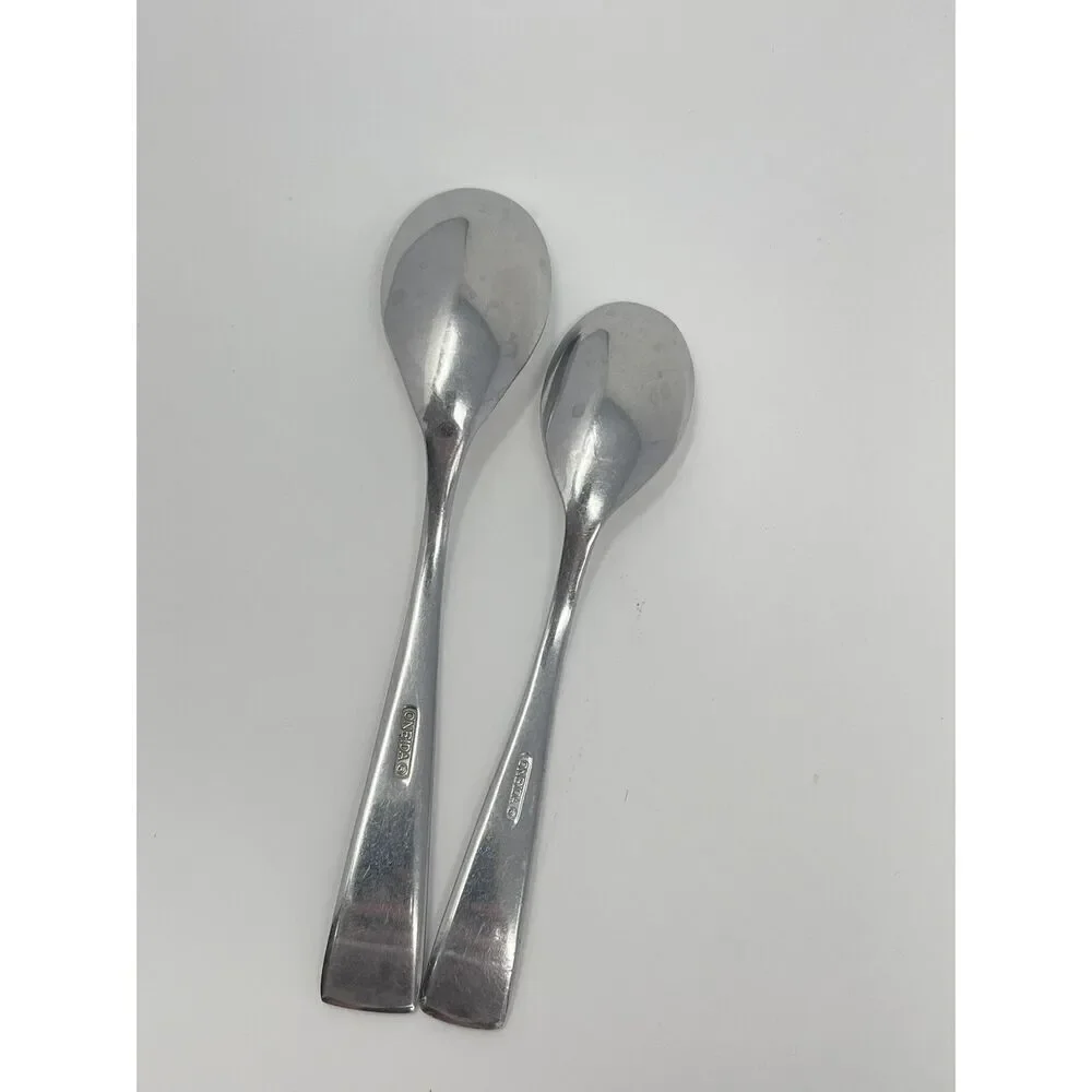 Oneida Grayson Glossy Stainless Soup Place Dinner Spoon 7” And Teaspoon 6 3/8”